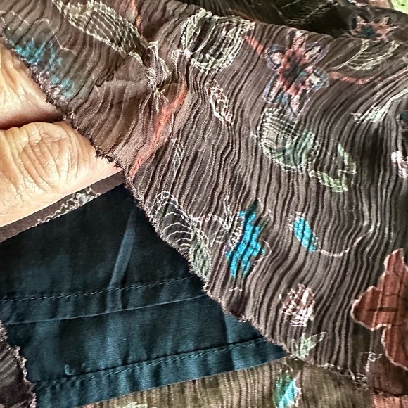 Sundance Misha Pants Floral Wide Leg Gauzy Lined Pull On Tassel Tie Closure - Picture 10 of 16